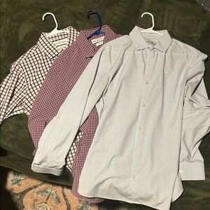 Mizzen+Main Red and Blue Patterned Dress Shirts